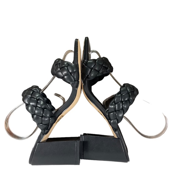 Madden Girl Black Leather Strappy Block Heel Slip Ons Womens Size 6.5 - Picture 7 of 14